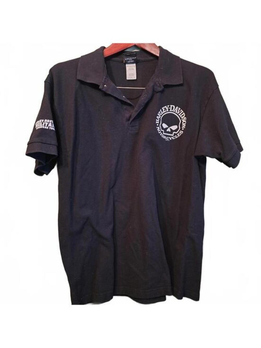 Harley-Davidson Men's Black Polo Shirt - Military Edition